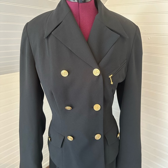 Vintage two piece suit by Item. Embellished with gold like buttons! XXS - Picture 4 of 6